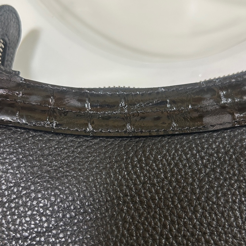 Brighton Black Women's Leather Shoulder Bag with Heart Charm - Picture 8 of 14